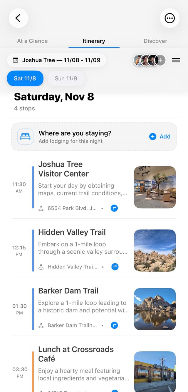 Day-by-day trip itinerary